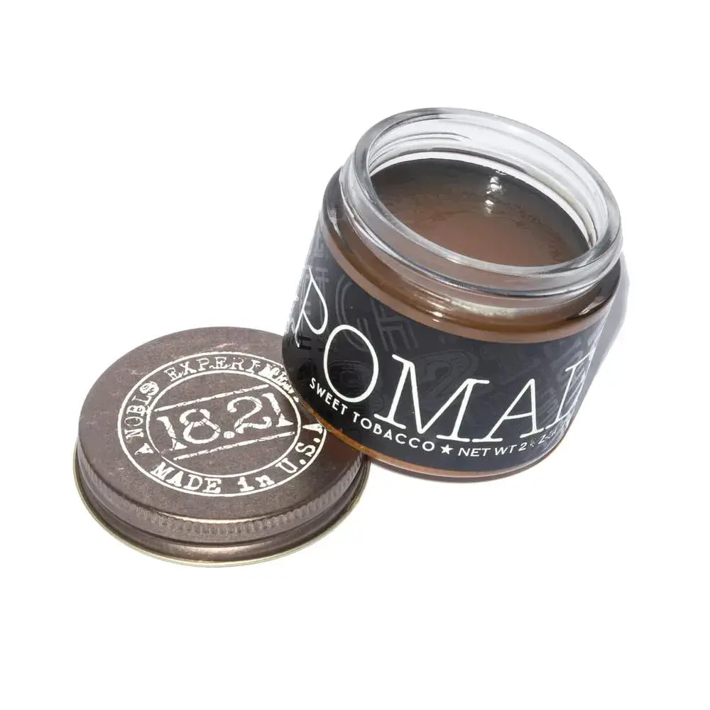 18.21 Man Made Hair Styling Pomade 2 oz (56.7 g) | Sweet Tobacco Scent, High Shine Finish - main product image