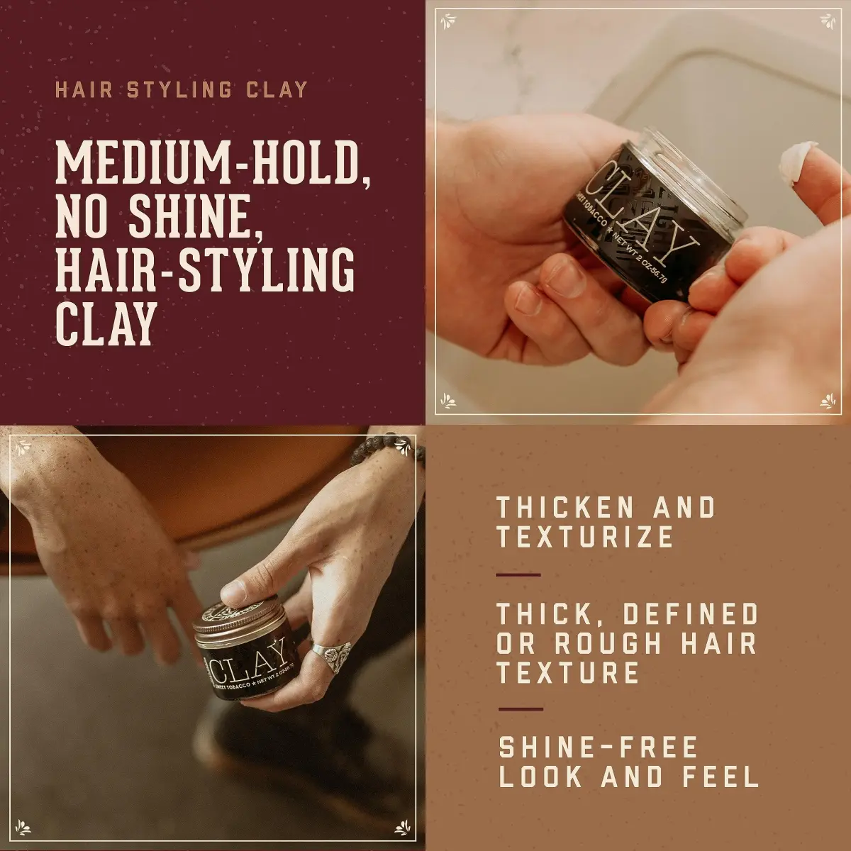 18.21 Man Made Hair Clay 56.7 g (2 oz) | Medium Hold Matte Finish Styling Product - view 2