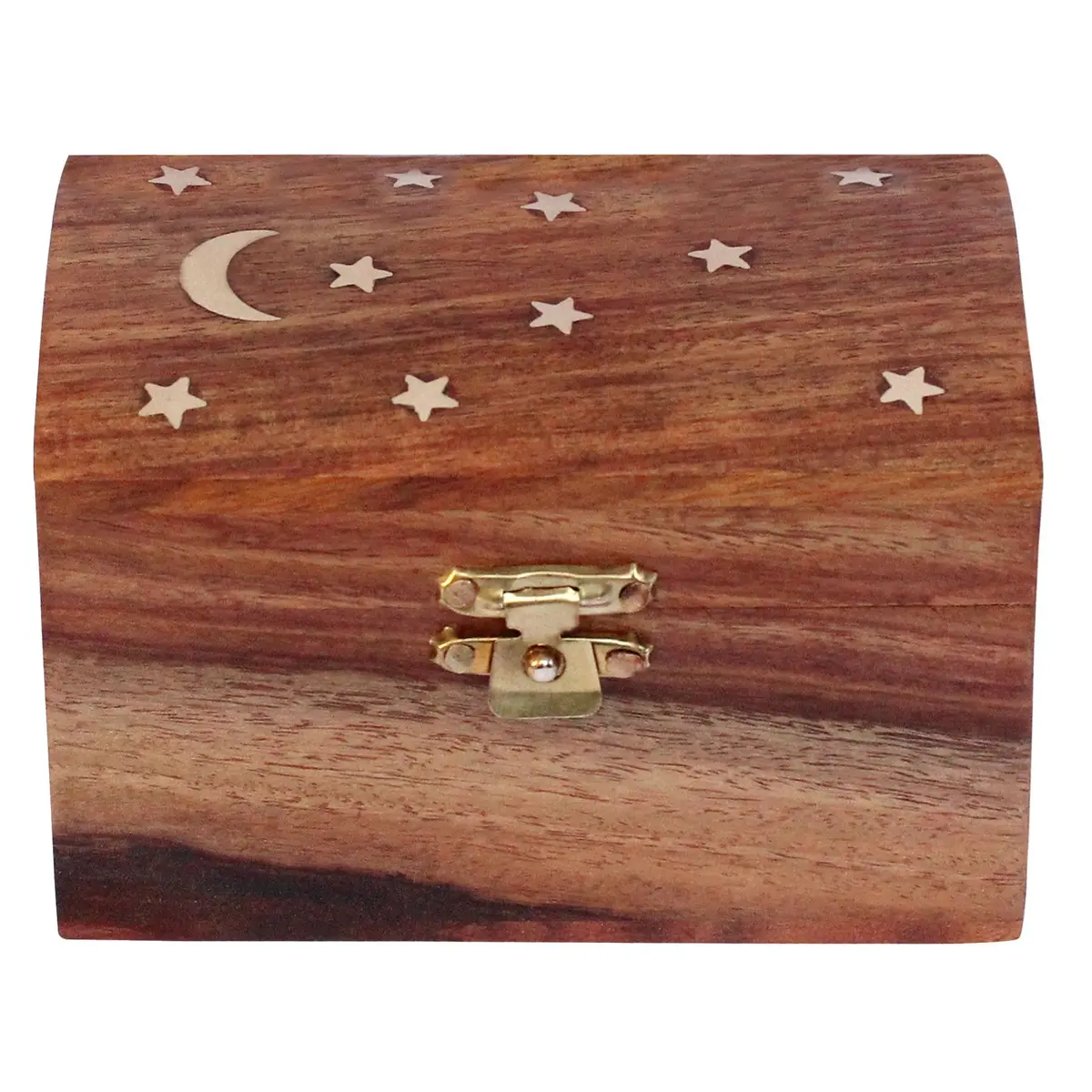 ITOS365 Handmade Wooden Jewelry Box for Women Jewel Organizer Moon and Stars | Classic Rectangular 10.2cm (4 inch) L x 6.4cm (2.5 inch) W x 6.4cm (2.5 inch) H - view 3