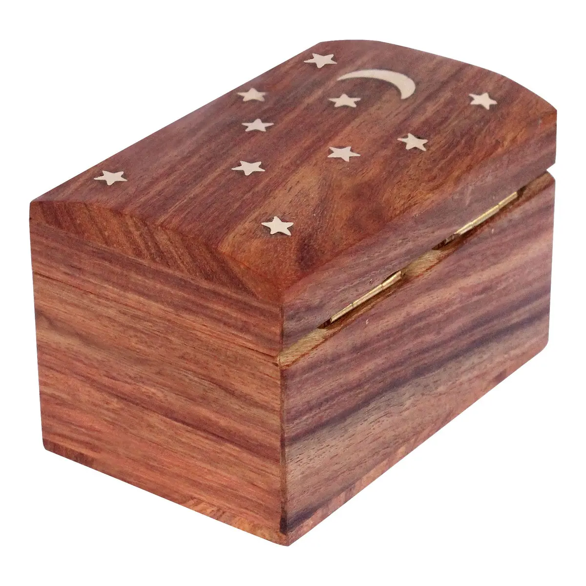 ITOS365 Handmade Wooden Jewelry Box for Women Jewel Organizer Moon and Stars | Classic Rectangular 10.2cm (4 inch) L x 6.4cm (2.5 inch) W x 6.4cm (2.5 inch) H - view 4