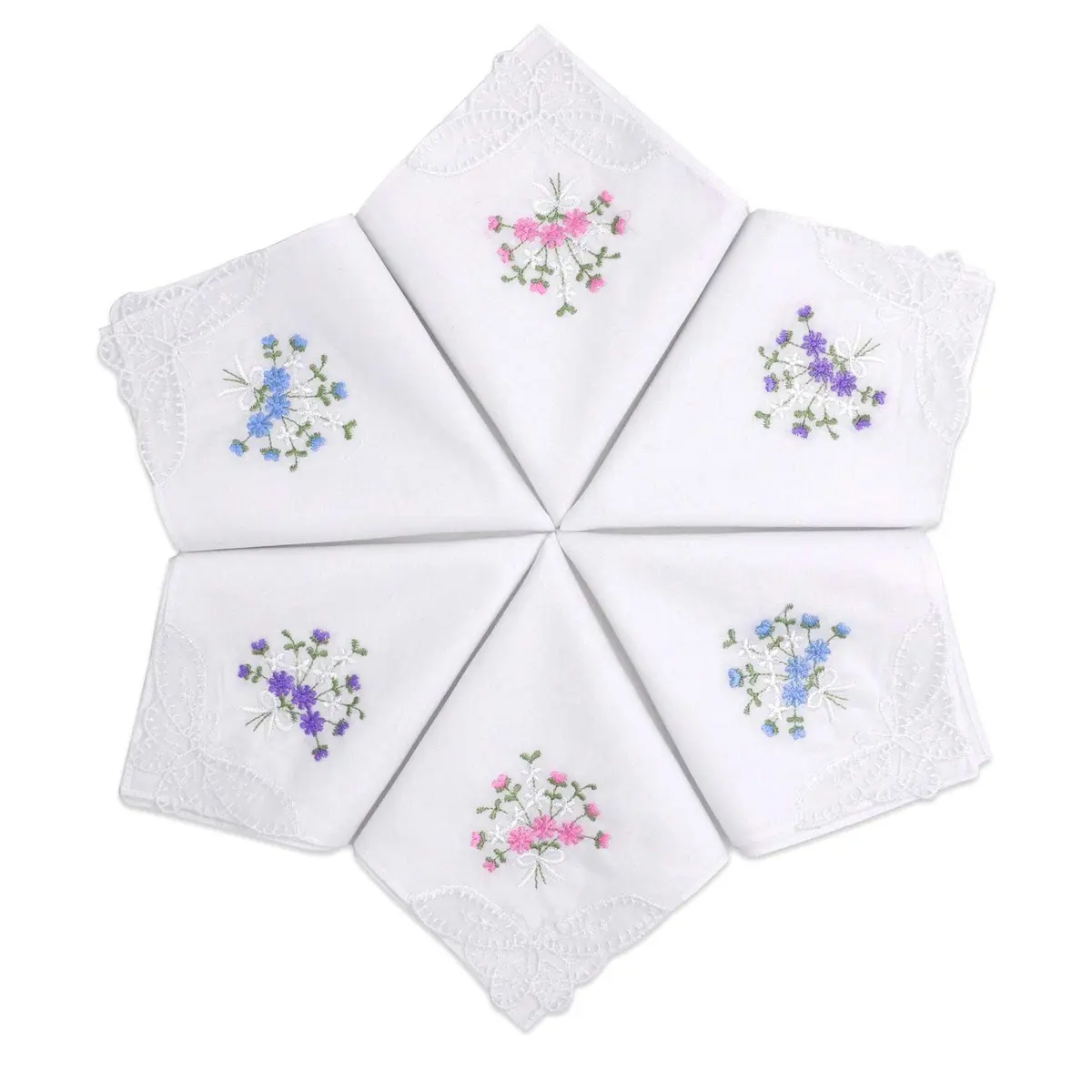 Selected Hanky Women's Cotton Handkerchiefs Assorted Floral | Elegant & Eco-Friendly (70-120 chars) - main product image