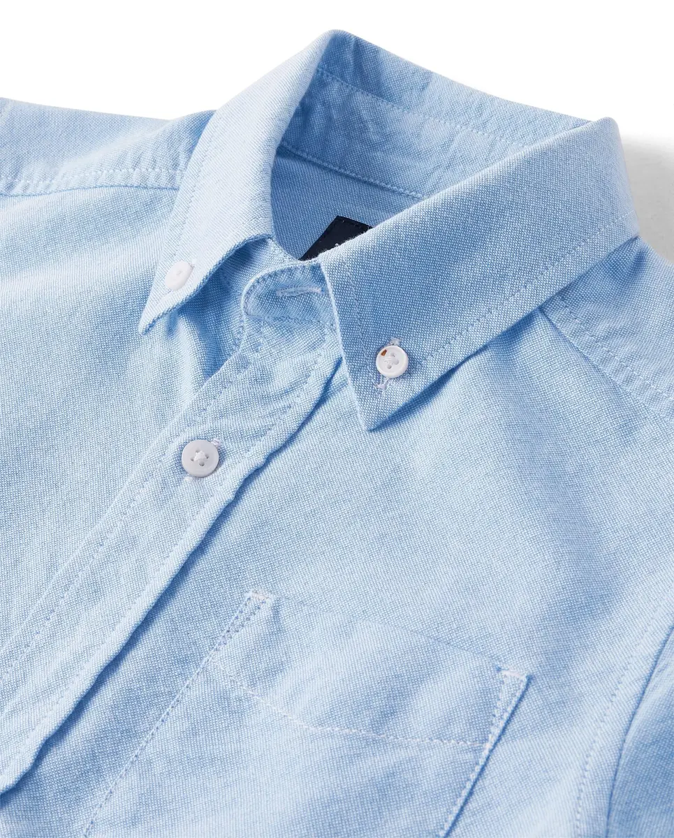 The Children's Place Long Sleeve Oxford Shirt Lt Blue S | Casual Cotton Comfort - view 3