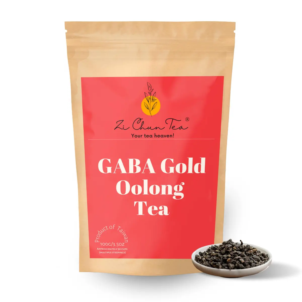 Zi Chun Tea GABA Oolong Loose Leaf Tea 100g (3.5 oz) | Taiwanese Oolong with Honey & Toasted Grain Notes - main product image