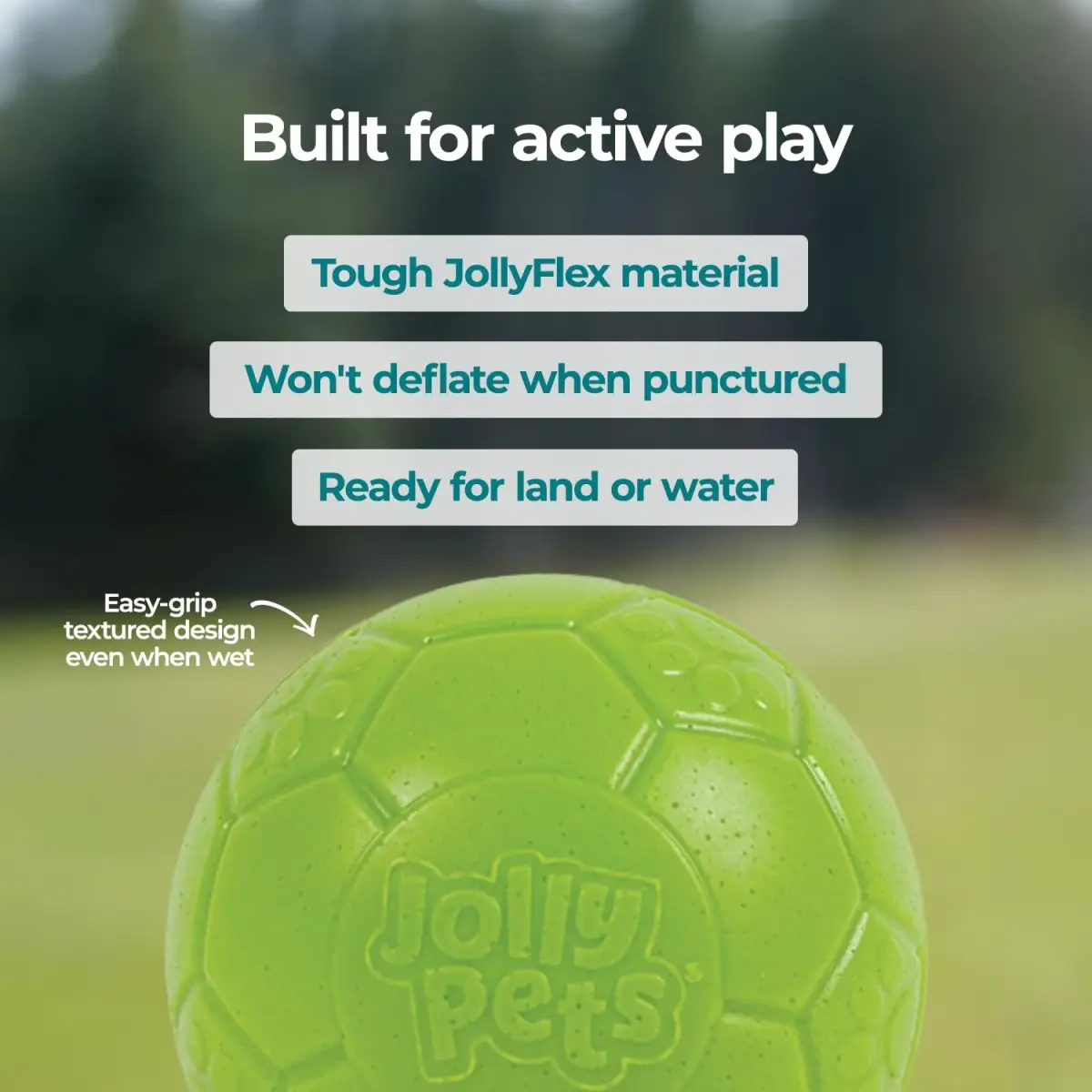 Jolly Pets Medium Soccer Ball Dog Toy 15.24 cm (6 inch) | Floating & Bouncing Fetch Ball for Dogs - view 6
