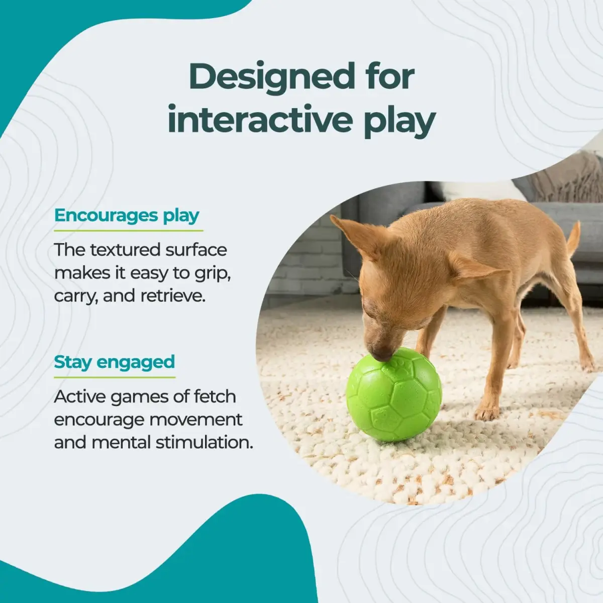Jolly Pets Medium Soccer Ball Dog Toy 15.24 cm (6 inch) | Floating & Bouncing Fetch Ball for Dogs - view 3