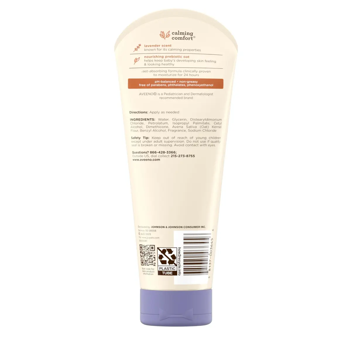Aveeno Baby Calming Comfort Moisturizing Body Lotion with Lavender & Vanilla, 237ml (8 fl. oz) | Hypoallergenic for Sensitive Skin - view 9