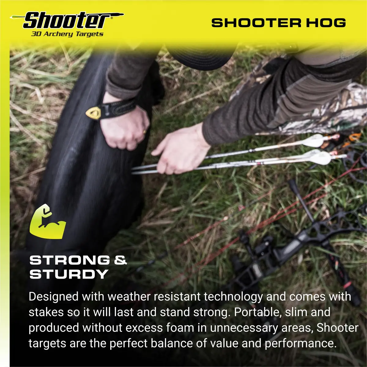 Shooter Hog 3D Archery Target 19”H x 32.5”W | Realistic Solid Body Design for Practice - view 6