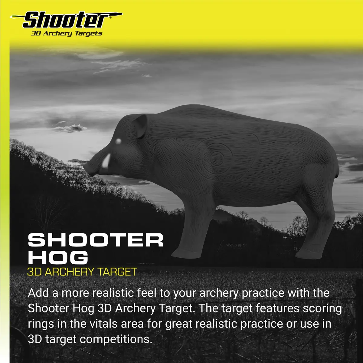 Shooter Hog 3D Archery Target 19”H x 32.5”W | Realistic Solid Body Design for Practice - view 3
