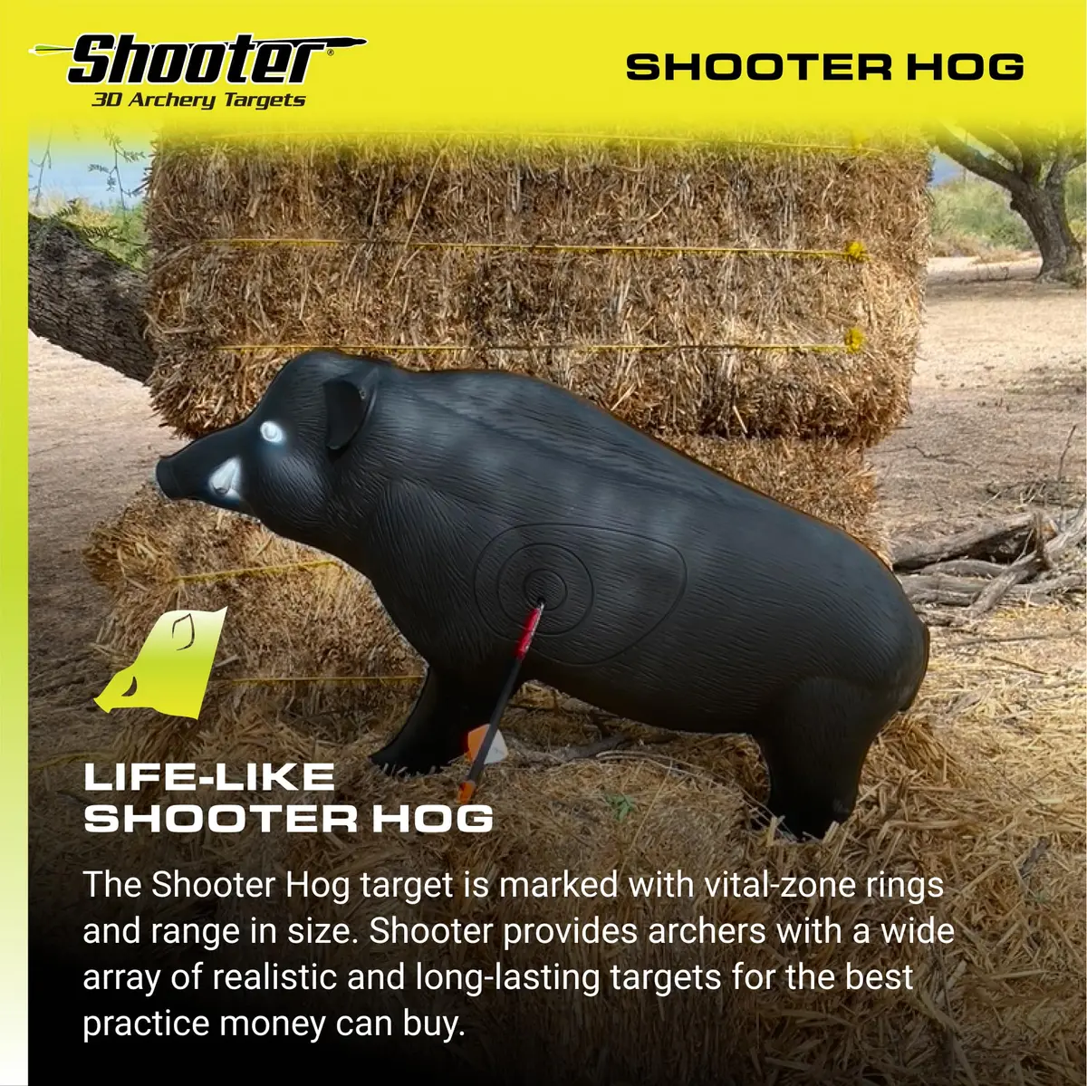 Shooter Hog 3D Archery Target 19”H x 32.5”W | Realistic Solid Body Design for Practice - view 4