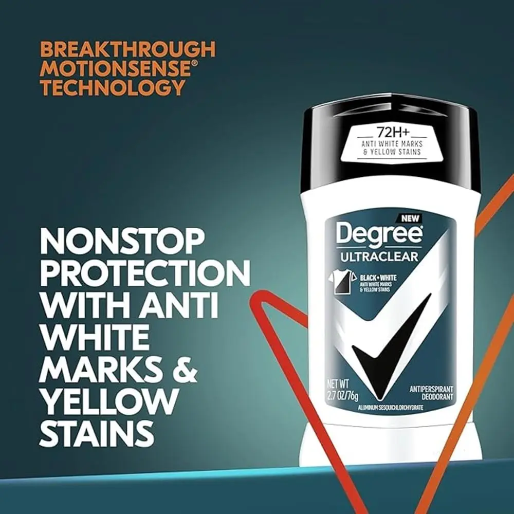 Degree Men Ultra Clear Black & White Antiperspirant Deodorant Stick 79ml (2.7 oz) | 48-Hour Sweat & Stain Protection - view 4