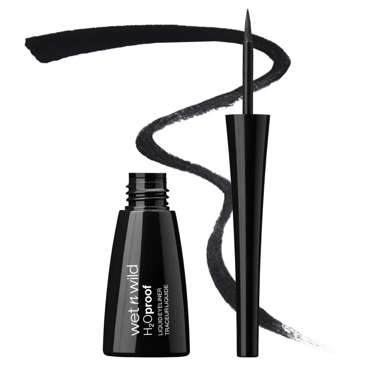 wet n wild H2O Proof Liquid Eyeliner Black | Precise Brush Applicator, Waterproof & Smudge-Proof - main product image