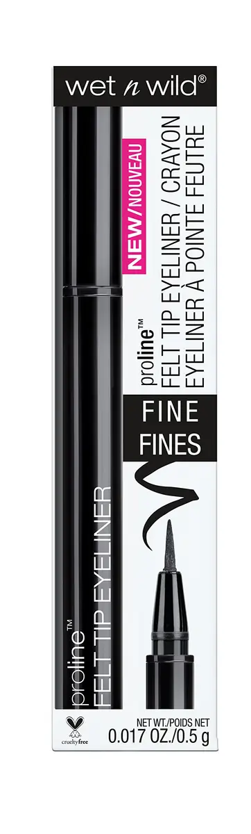 wet n wild Proline Felt Tip Eyeliner Black 0.006 L (0.017 Fl Oz) | Smudge-Free Longwear - main product image