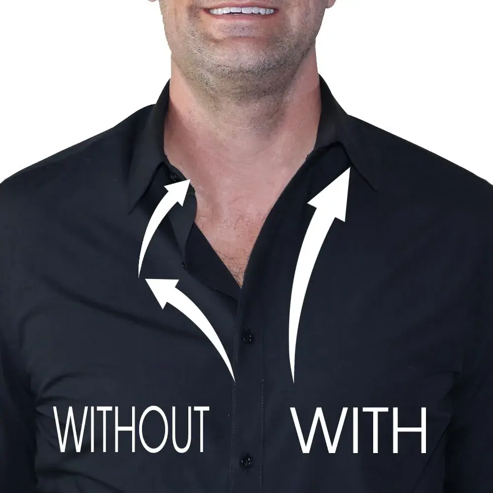 Million Dollar Collar Placket Stays White 50-Pack | Patented Collar Support for Men & Women Dress Shirts - view 8