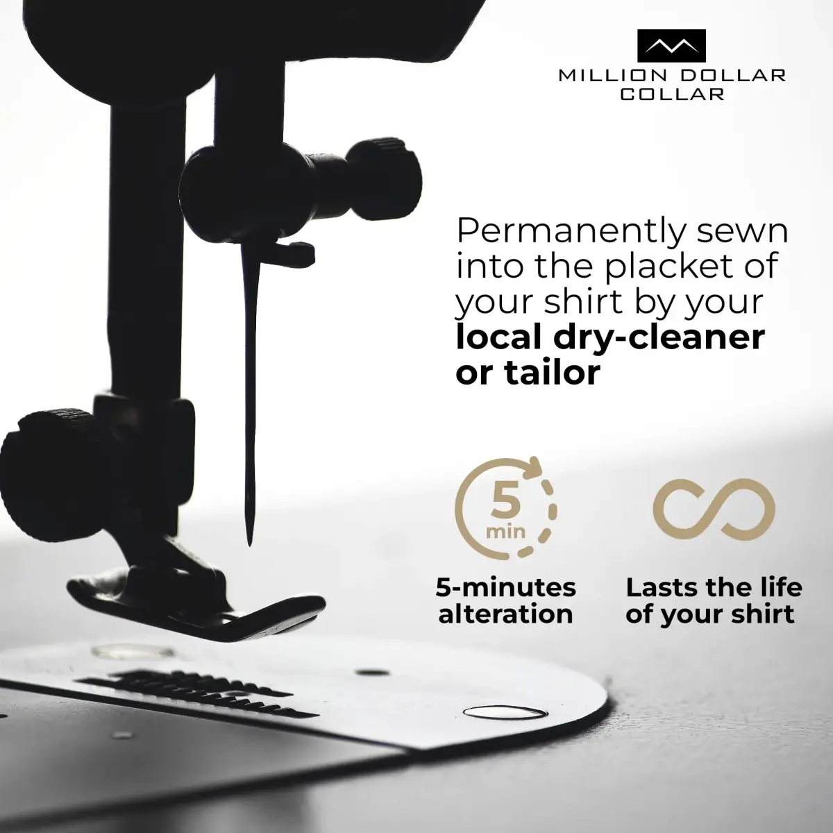 Million Dollar Collar Placket Stays White 50-Pack | Patented Collar Support for Men & Women Dress Shirts - view 3