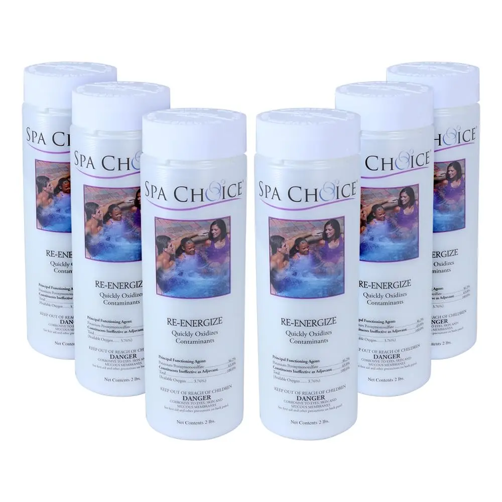 SpaChoice 2-Pounds 6-Pack Premium Re-Energize Spa Shock | Oxygen-Based Spa Water Treatment - main product image