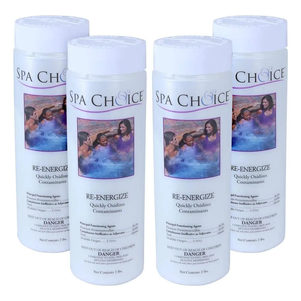 SpaChoice 4-Pack Premium Re-Energize Spa Shock | Oxygen-Based Hot Tub Water Treatment - main product image