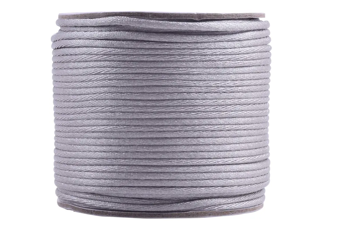 KONMAY 50 Yards 2.0mm Nylon Satin Rattail Beading String for Jewelry & Crafting | Durable, Versatile Grey - main product image
