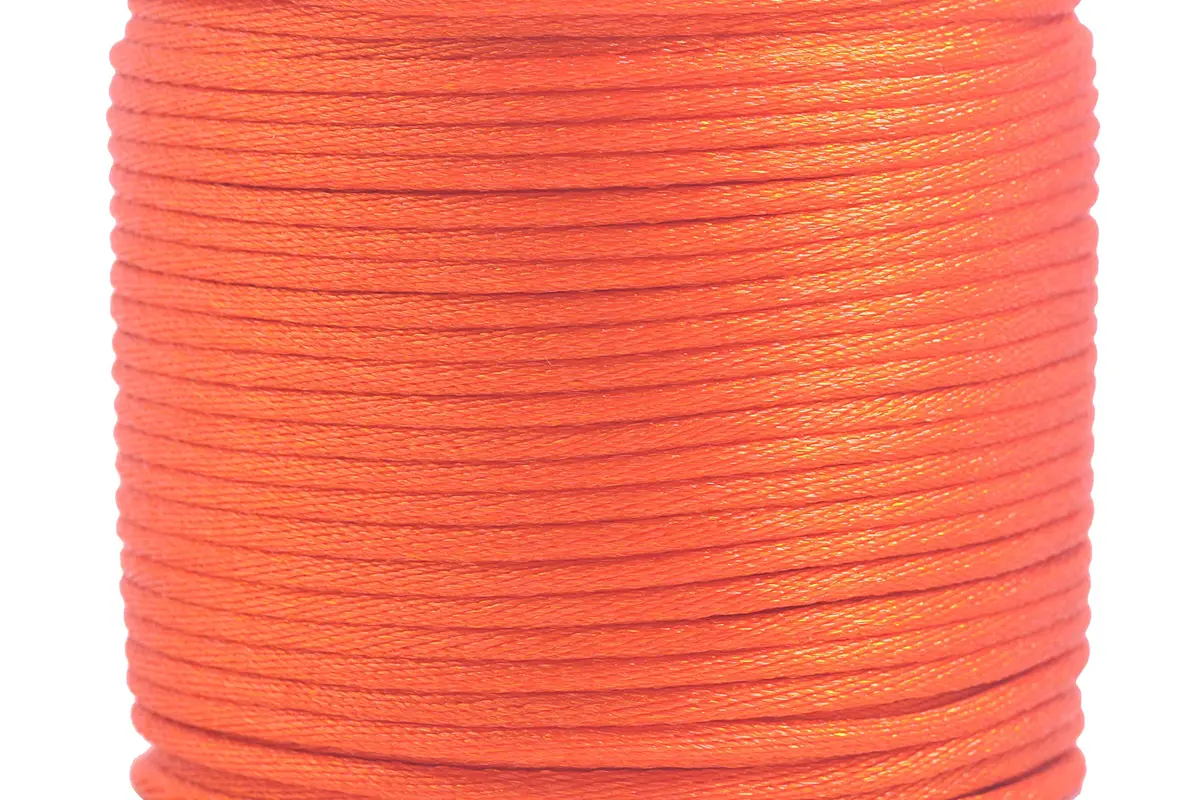 KONMAY 50 Yards 2.0mm Nylon Rattail Satin Silk Beading String for Chinese Knotting, Kumihimo, Jewelry, Macramé, Orange | Strong, Flexible & Durable - main product image