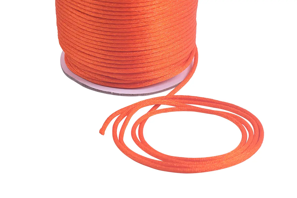KONMAY 50 Yards 2.0mm Nylon Rattail Satin Silk Beading String for Chinese Knotting, Kumihimo, Jewelry, Macramé, Orange | Strong, Flexible & Durable - view 2