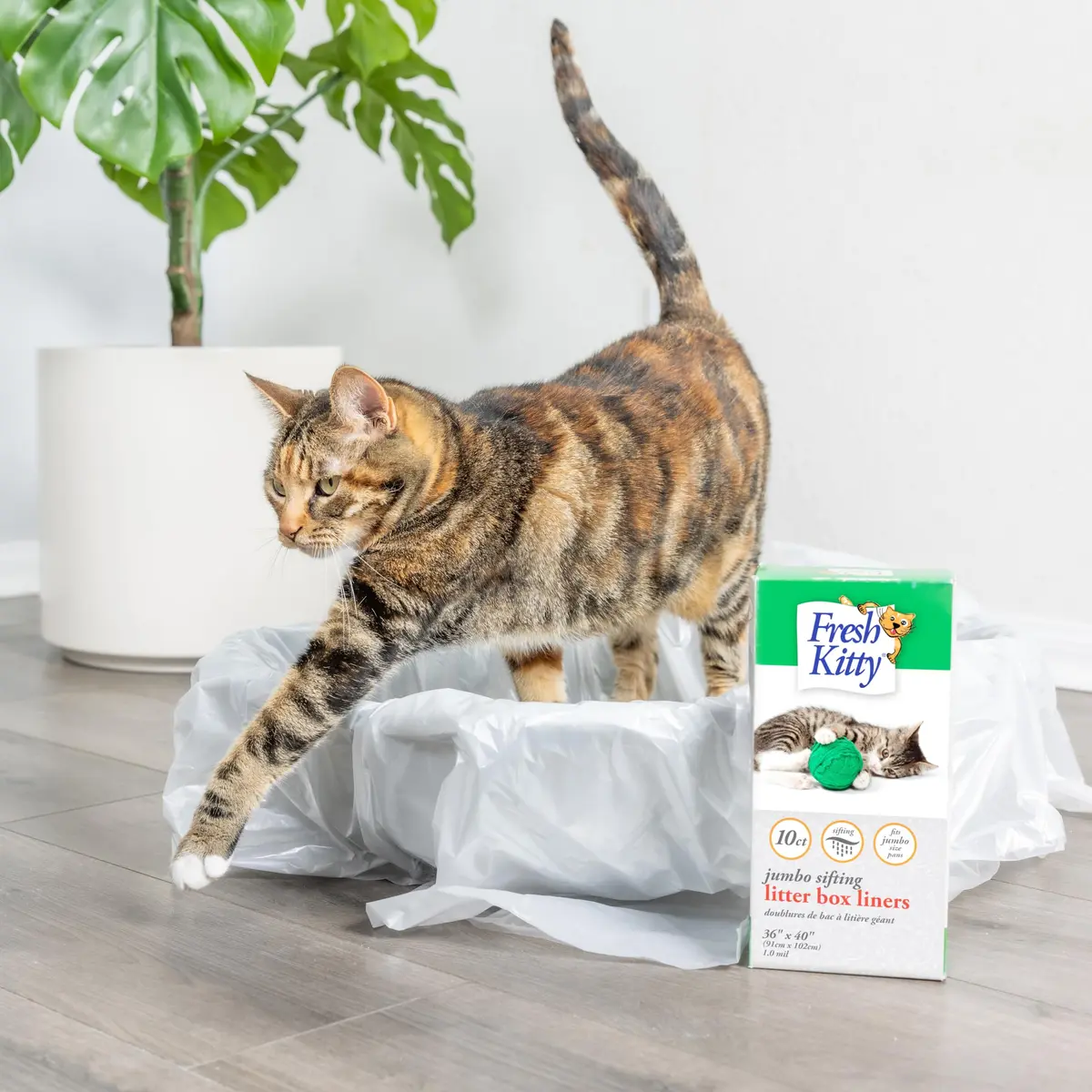 Fresh Kitty 10 Count Sifting Litter Box Liners | Easy Clean, Jumbo Size, Plastic Bags for Cats - view 4