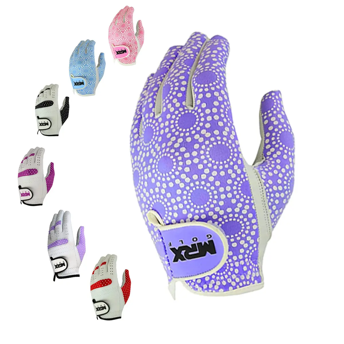 MRX BOXING & FITNESS Women's Golf Glove Left Handed Purple Regular Fit | Sweat Resistant Cabretta Leather - main product image