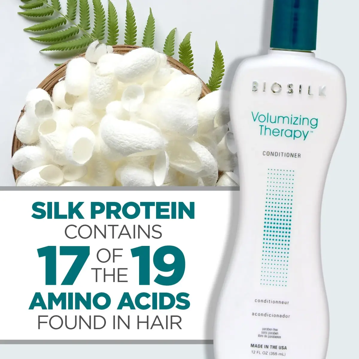 BioSilk Volumizing Therapy Conditioner 355ml (12 Fl Oz) | Sulfate, Paraben & Gluten Free - view 4