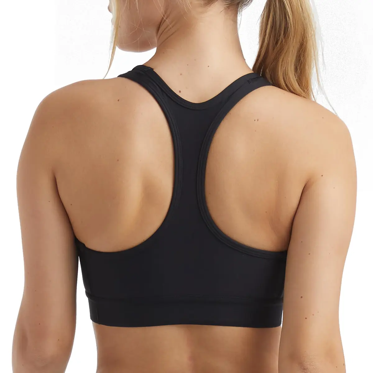 Hanes Womens Compression Racerback Sports Bra, Black, X-Large US | Moderate Support, Moisture-Wicking - view 2