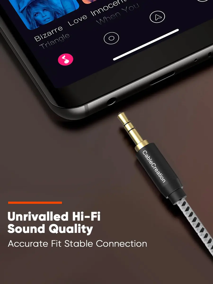 CableCreation 6FT Aux Cable 3.5mm Stereo Audio Cord | Gold Plated Connectors, Double Shielded, Tangle-Free Design - view 2