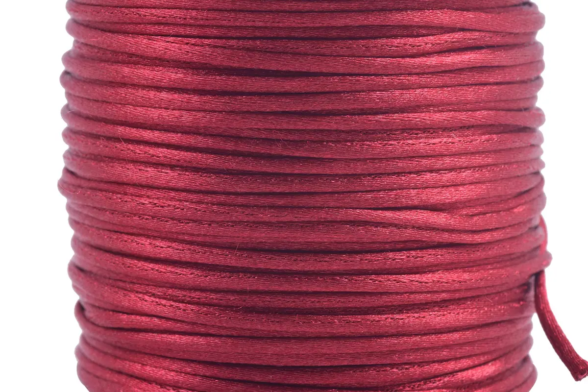 KONMAY 80 Yards 1.0mm Nylon Rattail Satin Silk Beading String for Jewelry & Crafts | Ruby - main product image