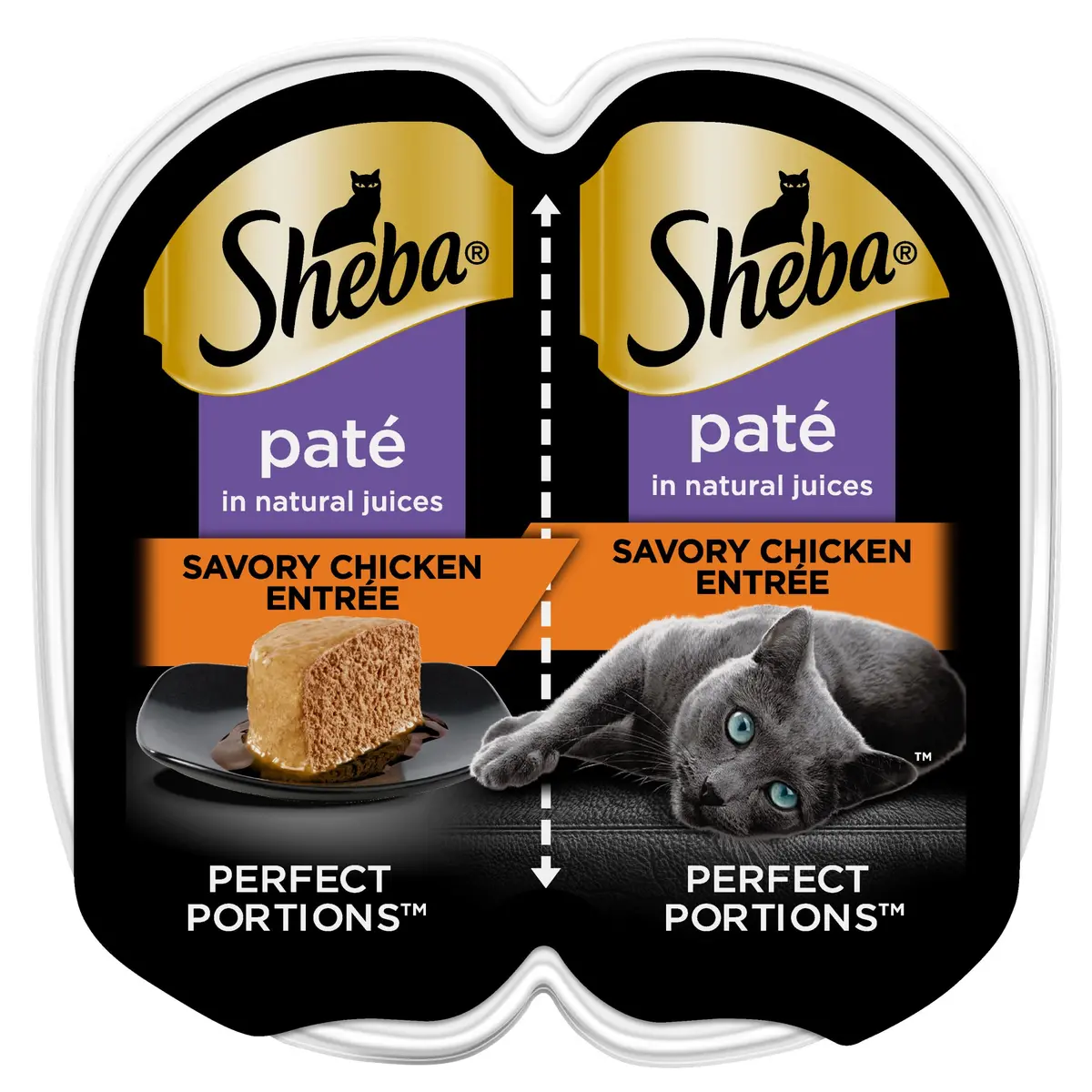 Sheba Perfect Portions Pate Wet Cat Food, Savory Chicken, 2.6 oz. | Grain-Free, Protein-Rich, Made in USA - main product image