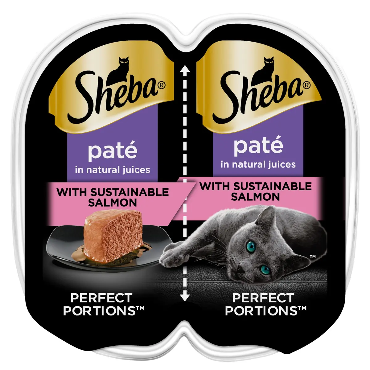 Sheba Perfect Portions Pate Wet Cat Food, Salmon | Complete & Balanced for Adult Cats - main product image