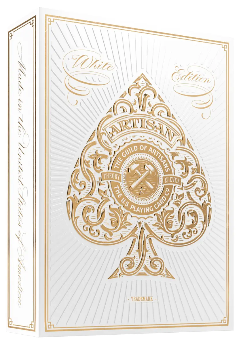 theory11 Artisan Playing Cards White Edition Poker Size | Hand-Illustrated Luxury Deck - main product image
