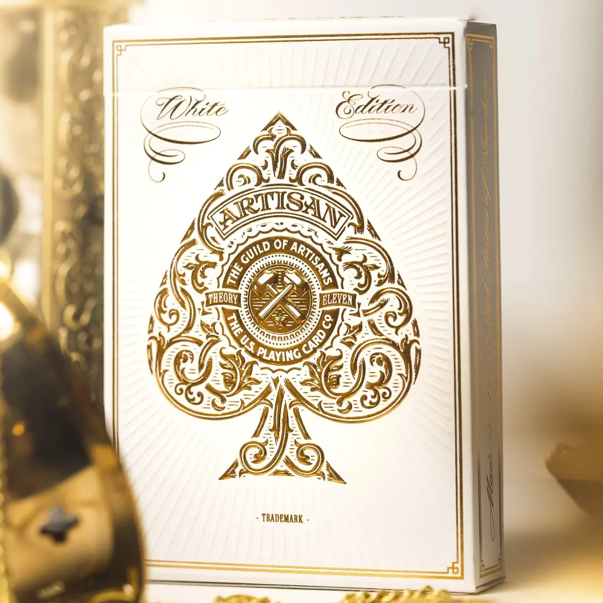 theory11 Artisan Playing Cards White Edition Poker Size | Hand-Illustrated Luxury Deck - view 3