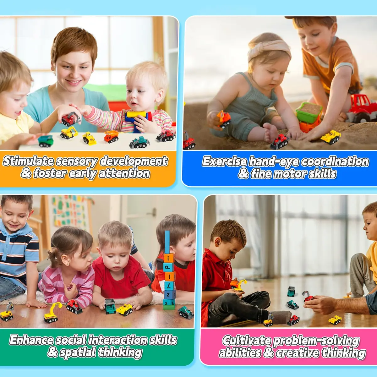 Fajiabao Construction Toy Cars for Toddlers 3+ Mini Pull Back Vehicles for Boys - view 5