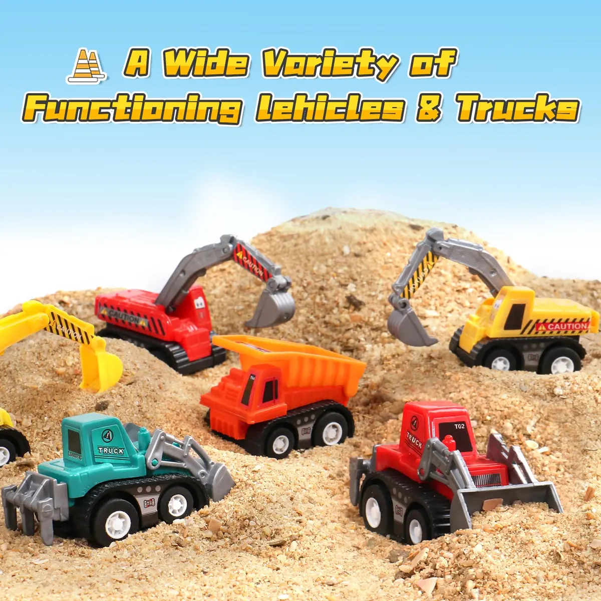 Fajiabao Construction Toy Cars for Toddlers 3+ Mini Pull Back Vehicles for Boys - view 6