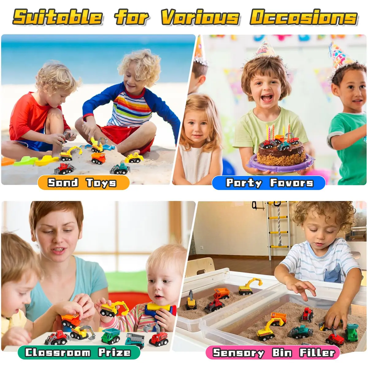 Fajiabao Construction Toy Cars for Toddlers 3+ Mini Pull Back Vehicles for Boys - view 4
