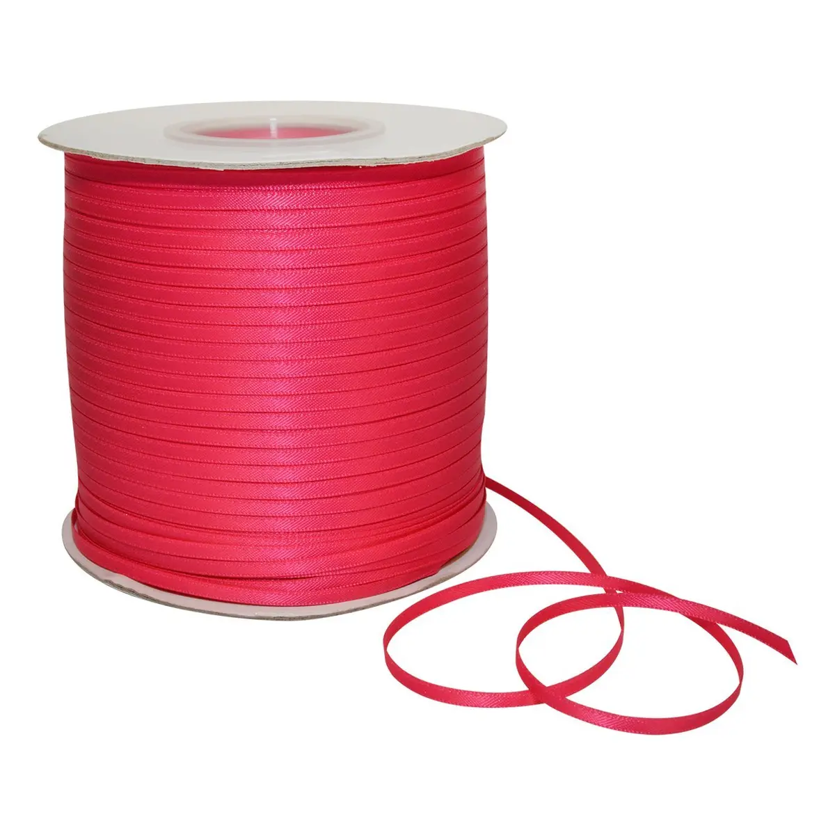 Morex Ribbon Double Face Satin Ribbon 1/8" (3mm) x 500 YD | Shocking Pink, Gift Wrapping & Crafts - main product image