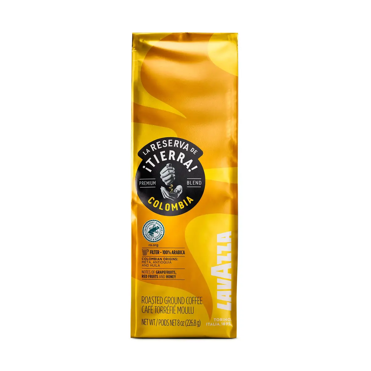 Lavazza Tierra Colombia 8oz Ground Coffee | Fruity Arabica Blend with Notes of Grapefruit & Honey - main product image