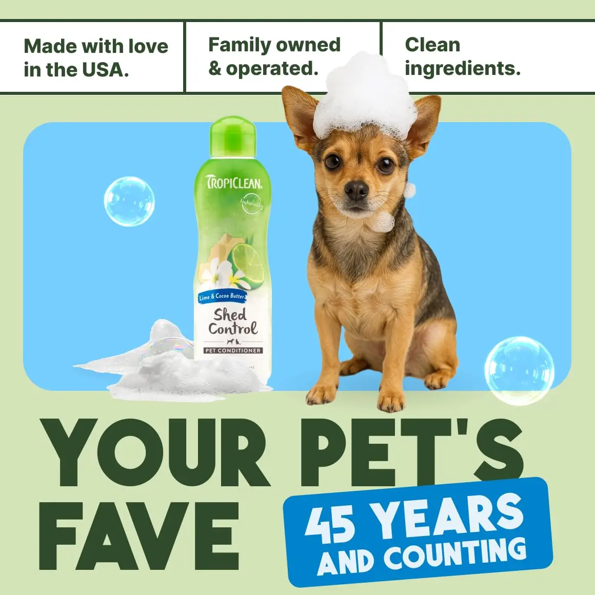 TropiClean Lime & Cocoa Butter Shed Control Dog & Cat Conditioner 591ml (20 Fl Oz) | Reduces Shedding, Softens Coat - view 6