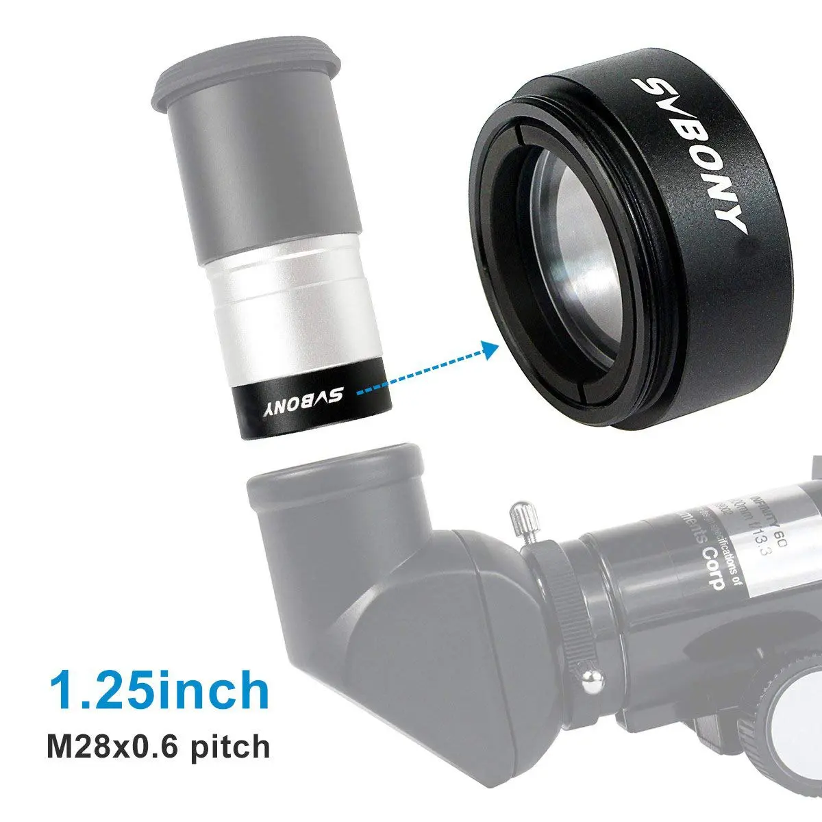SVBONY 0.5X Telescope Focal Reducer 1.25 inch Filter Thread | Doubles Field of View for Astrophotography - view 3