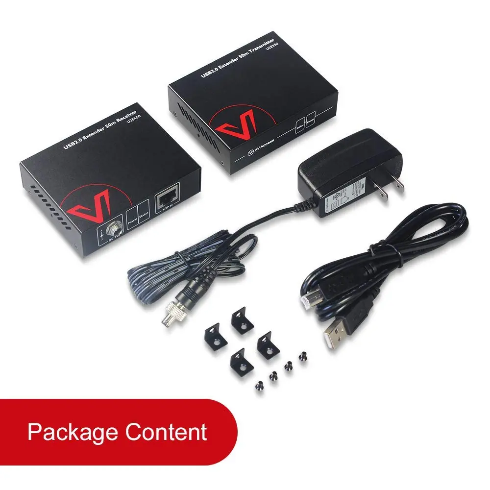 AV Access USB Over Ethernet Extender Kit, USB 2.0 480Mbps, 4-Port Hub | Long-Distance USB Extension with 4 Ports - view 8