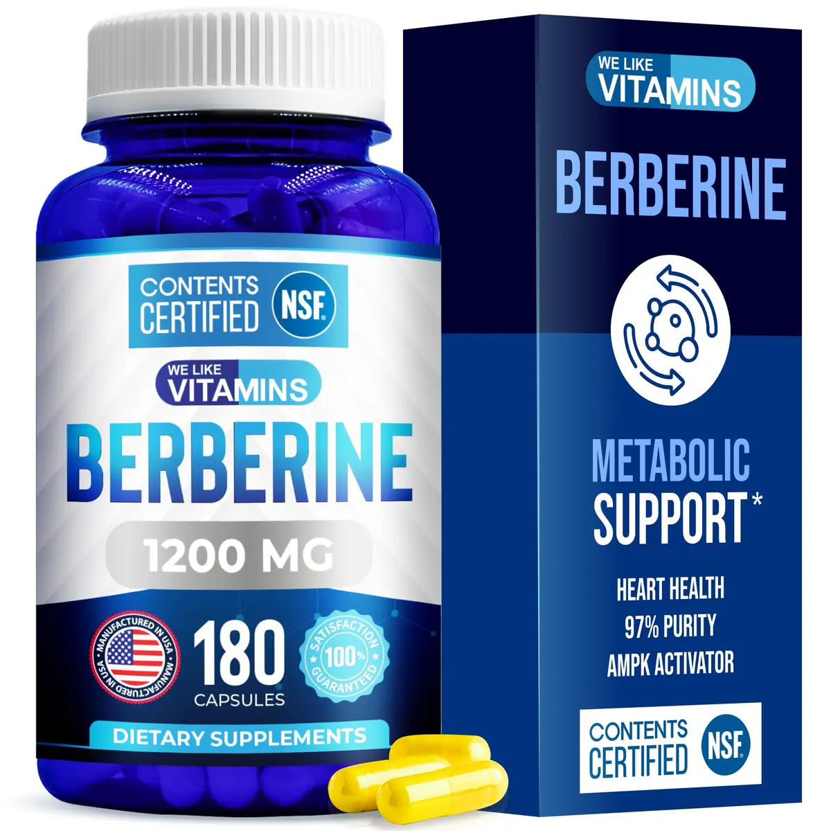 We Like Vitamins NSF Certified Berberine Supplement 1200mg | Supports Metabolic Health (70-120 chars) - main product image
