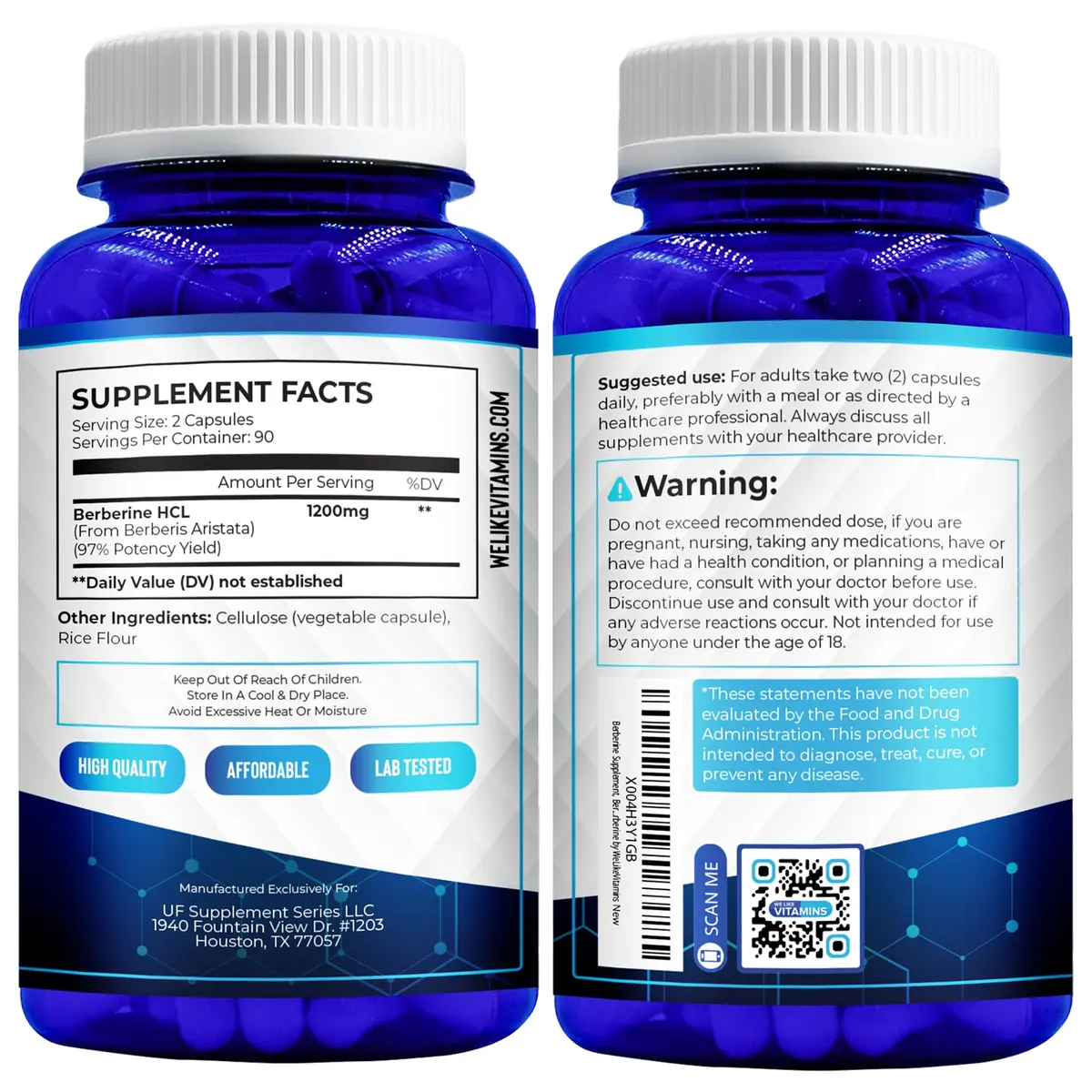 We Like Vitamins NSF Certified Berberine Supplement 1200mg | Supports Metabolic Health (70-120 chars) - view 9