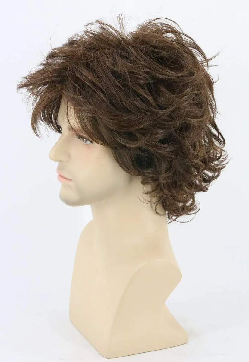 Topcosplay Brown Short Cosplay Wig Wavy Fluffy Style Layered Halloween Costume Wig 25.2cm (10 Inch) | Authentic USA Import - view 5