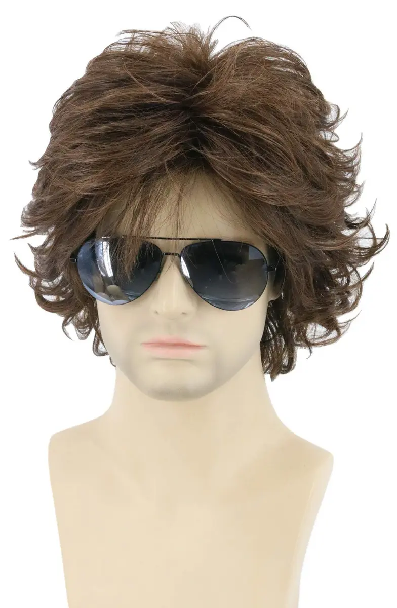 Topcosplay Brown Short Cosplay Wig Wavy Fluffy Style Layered Halloween Costume Wig 25.2cm (10 Inch) | Authentic USA Import - view 7