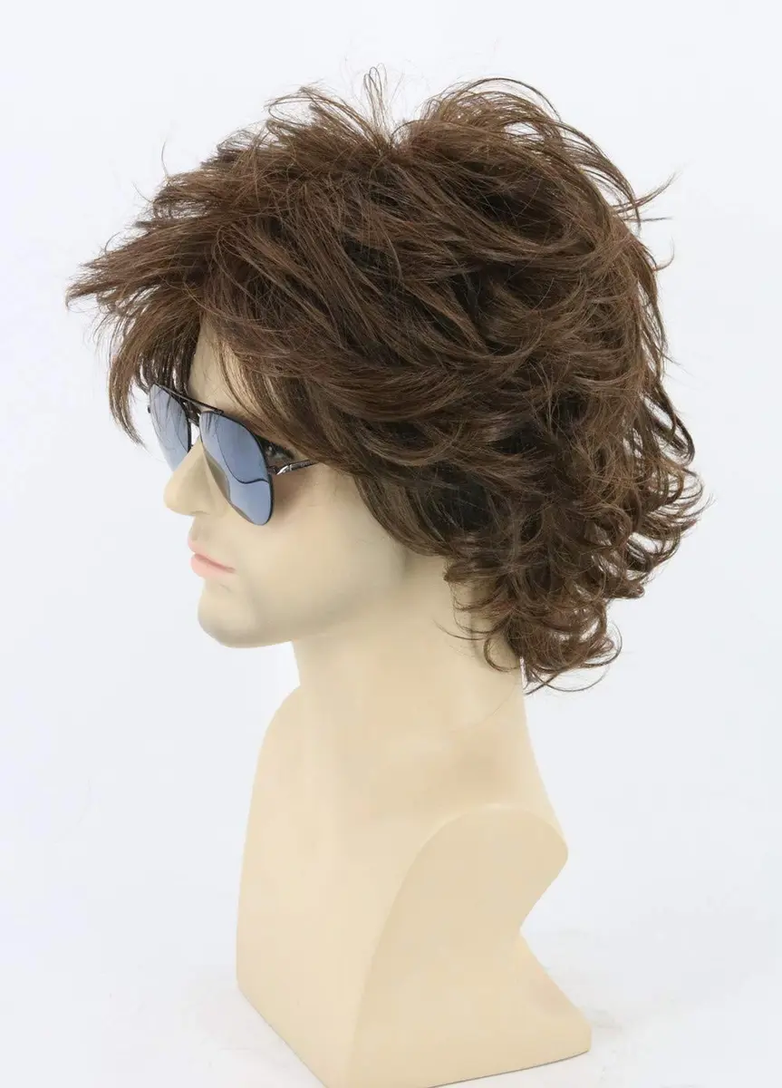 Topcosplay Brown Short Cosplay Wig Wavy Fluffy Style Layered Halloween Costume Wig 25.2cm (10 Inch) | Authentic USA Import - view 2