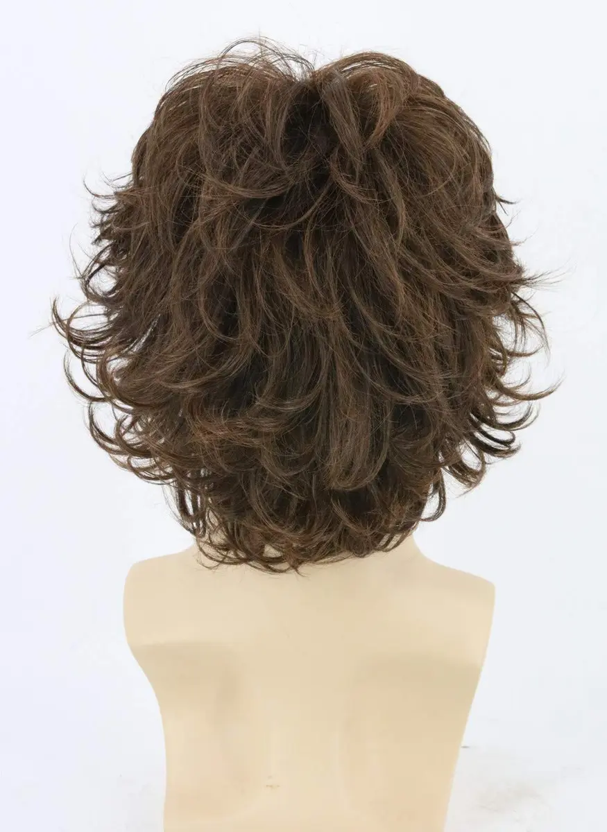 Topcosplay Brown Short Cosplay Wig Wavy Fluffy Style Layered Halloween Costume Wig 25.2cm (10 Inch) | Authentic USA Import - view 4