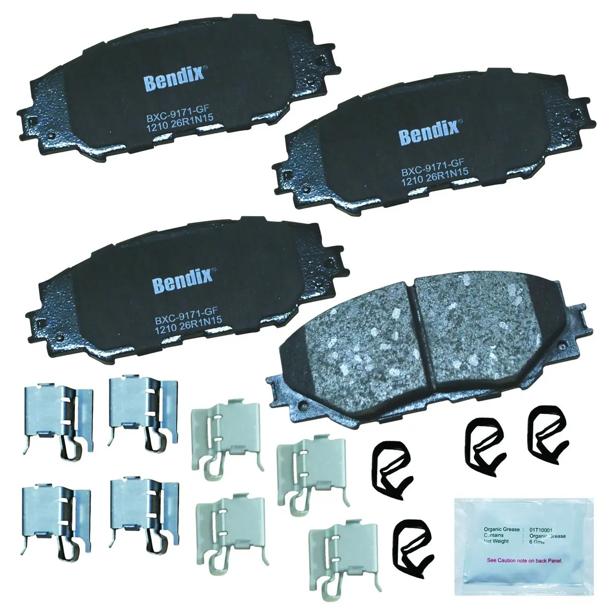 Bendix Priority1 CFC1210 Ceramic Front Brake Pads for Select Lexus, Pontiac, Toyota Models | OE Fit & Quiet Performance - main product image