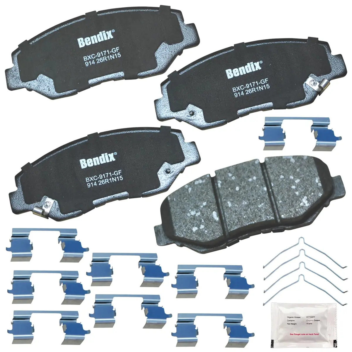 Bendix Priority1 CFC914 Ceramic Front Brake Pads for Acura ILX 2013-2015, Honda Accord 2003-2017, Civic 2012-2021, CR-V 2002-2016, Element 2003-2011, Fit 2013-2014 - main product image