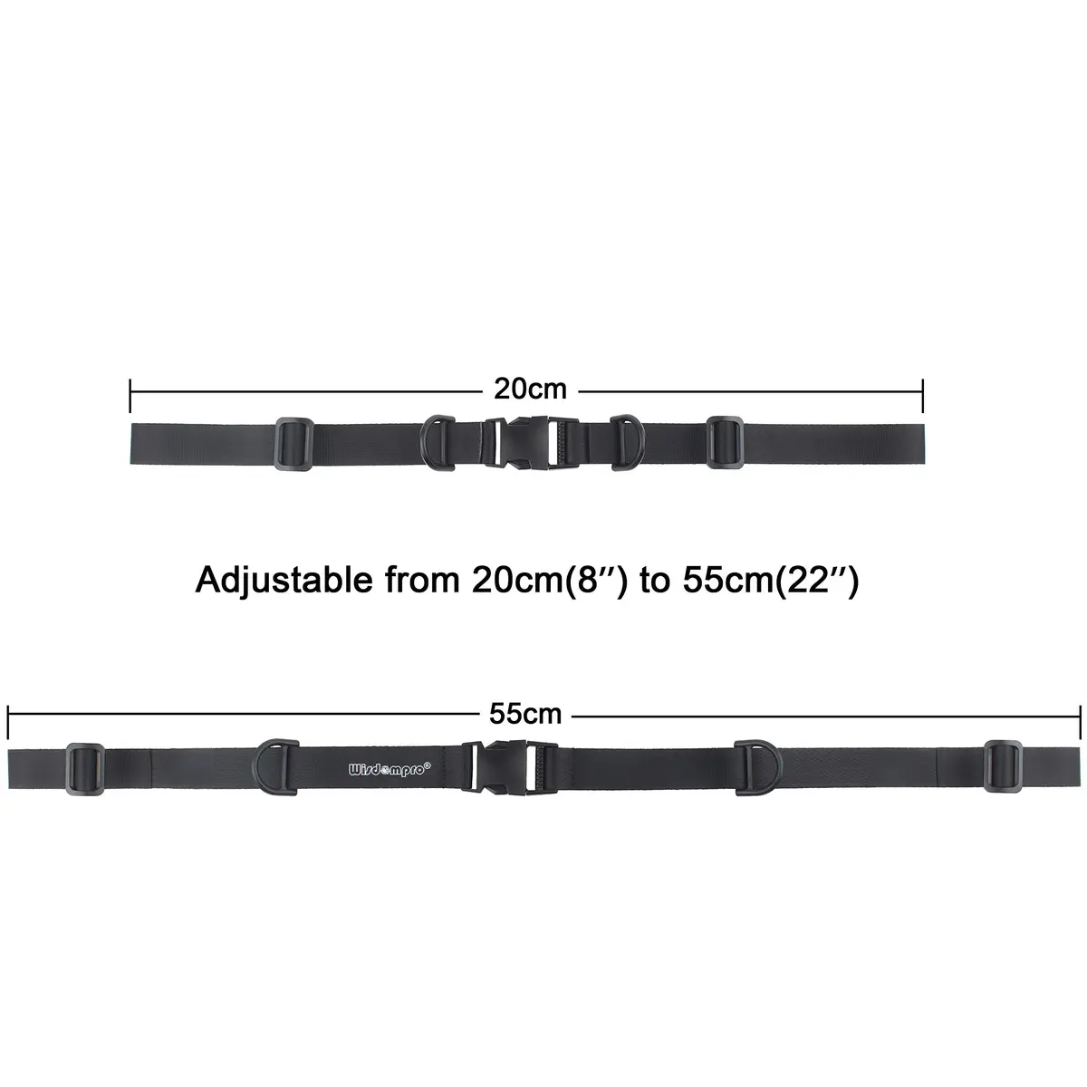 Wisdompro Heavy Duty Backpack Chest Strap, Black | Adjustable Webbing for Outdoor Use - view 3